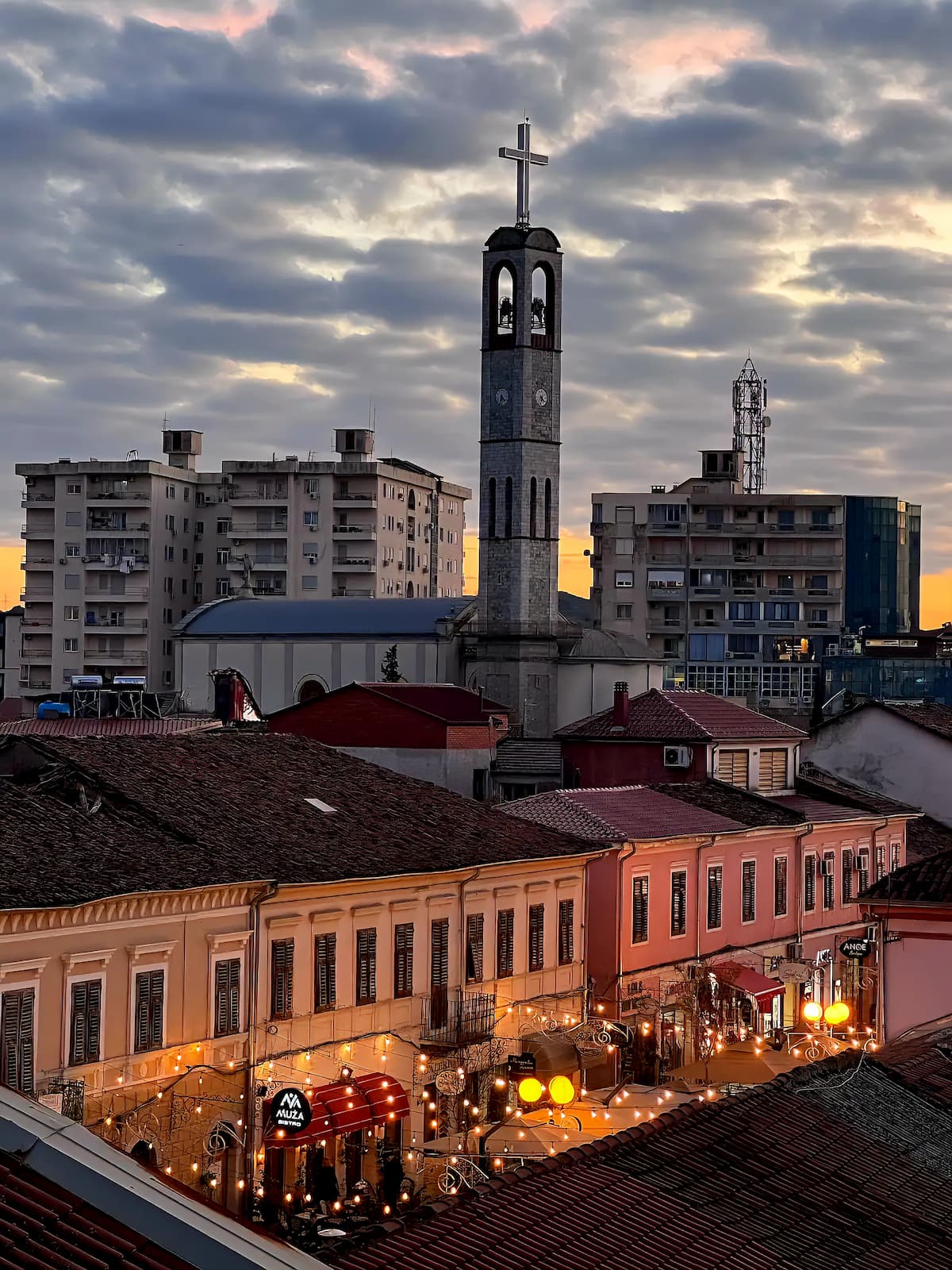 View of St. Stephen's Cathedral from the rooftop at Scodrinon Hostel