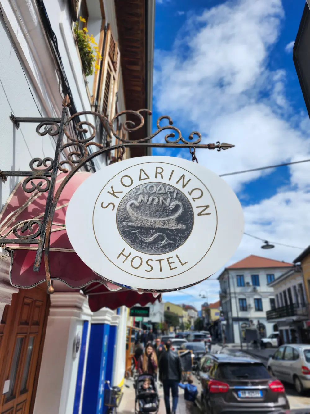 The Scodrinon Hostel sign